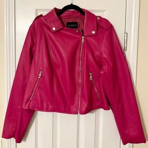 Eloquii Faux Leather Moto Jacket Fuschia size 18/20